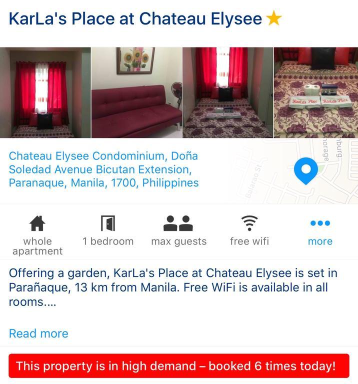 Karla'S Place At Chateau Elysee Paranaque City Εξωτερικό φωτογραφία